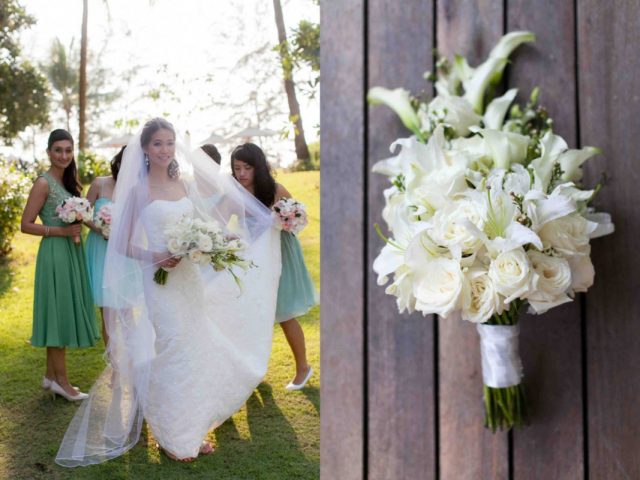 Phuket beach wedding photographer flower