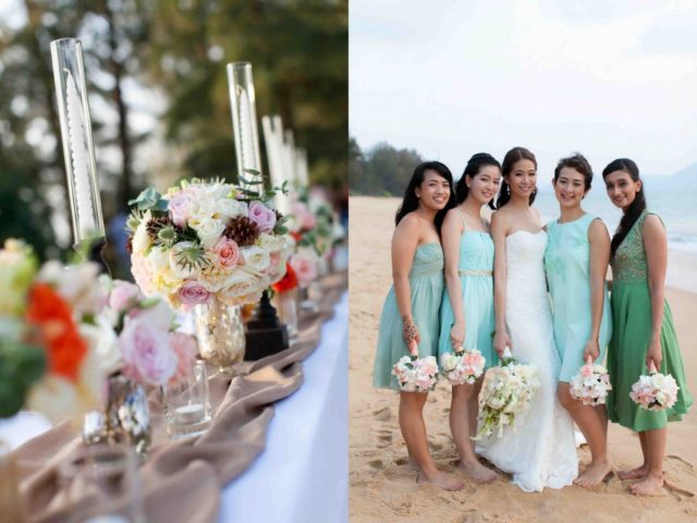 Phuket beach wedding photographer bridesmaids
