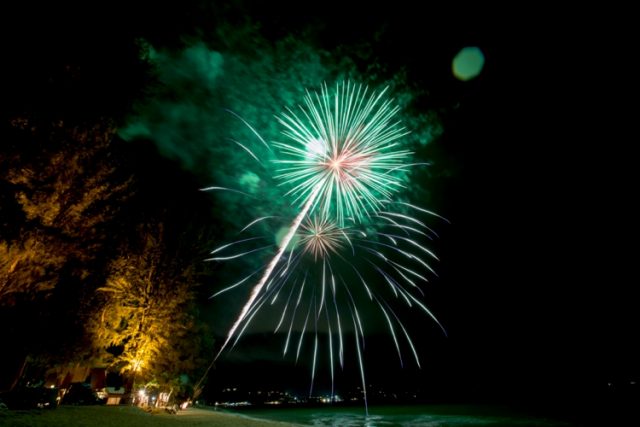 wedding phuket fire works